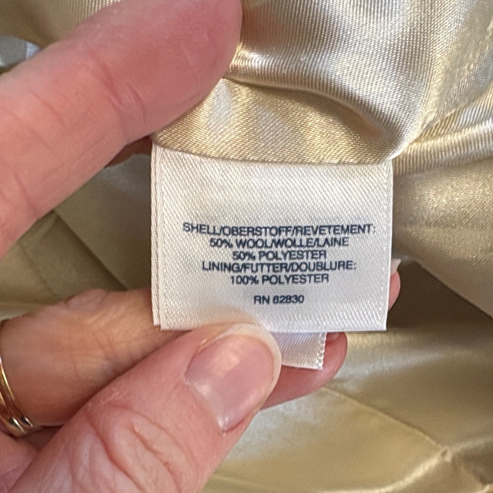 NWOT Lands' End Women's Tan Double-Breasted Pea‎ Coat Wool Blend size 2X - Picture 5 of 6
